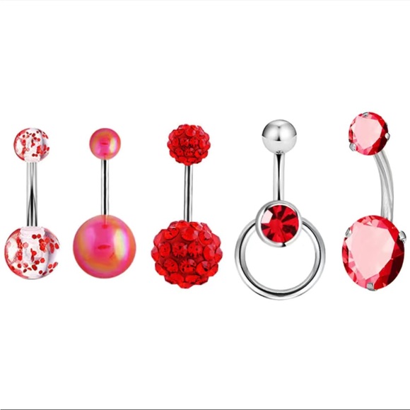 5pc Cute Belly Button Rings - Picture 3 of 4